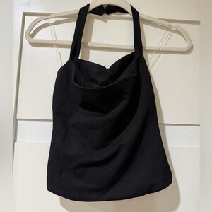 Draped Cowl Neck Women’s Corset Tank Top - Black